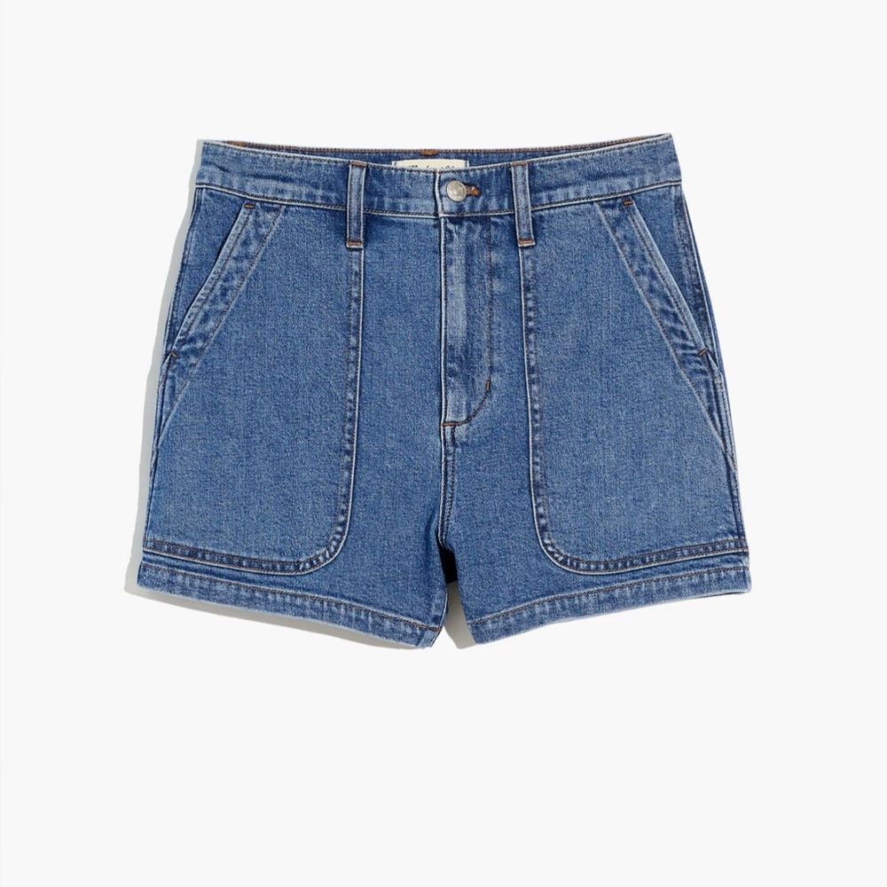 Madewell High Rise Denim Shorts Size 25 Blue Utility Pocket Jean Shorts